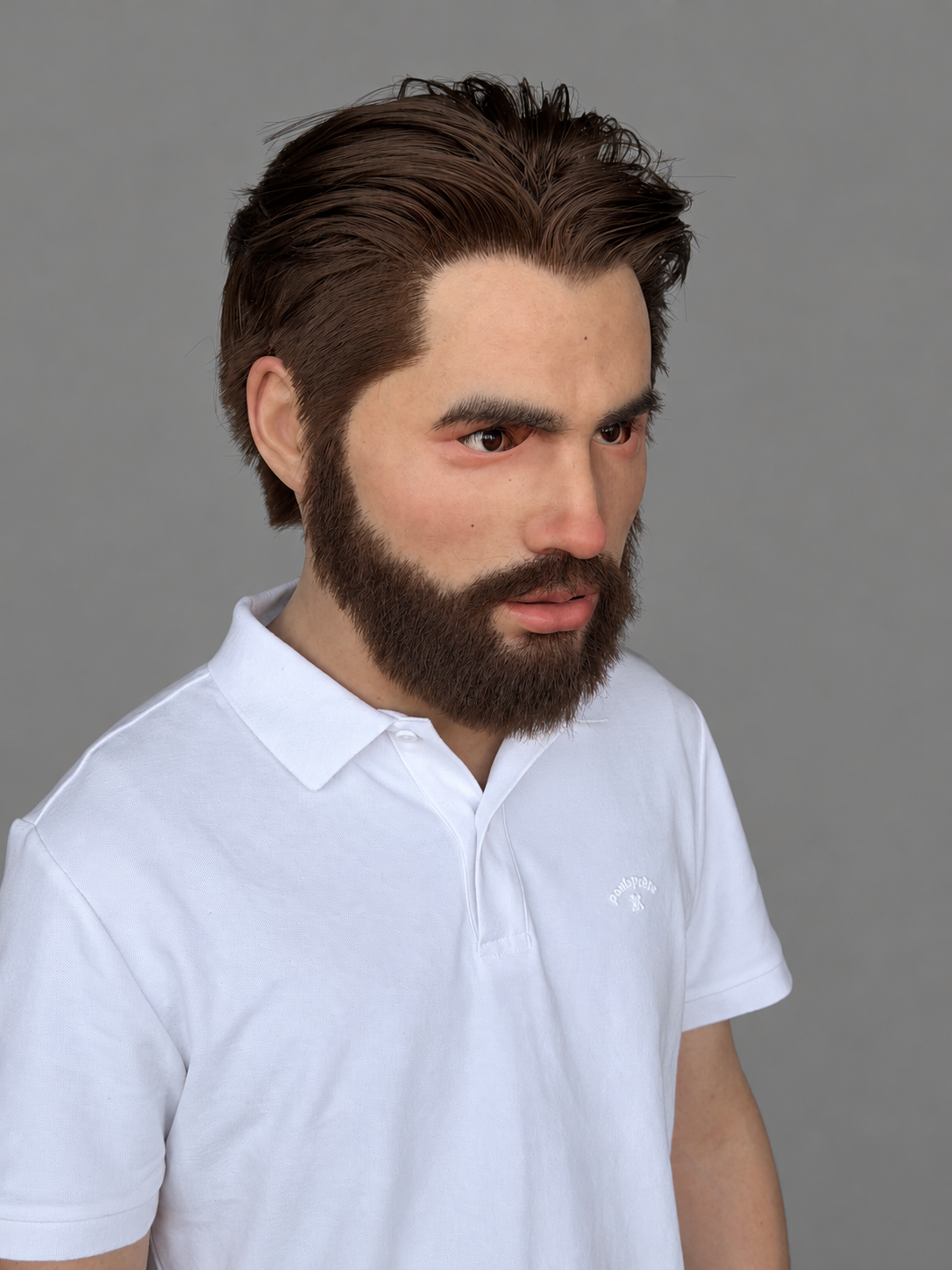 High-Quality, Realistic Silicone Mask of a Handsome Brown-Skinned Western Man