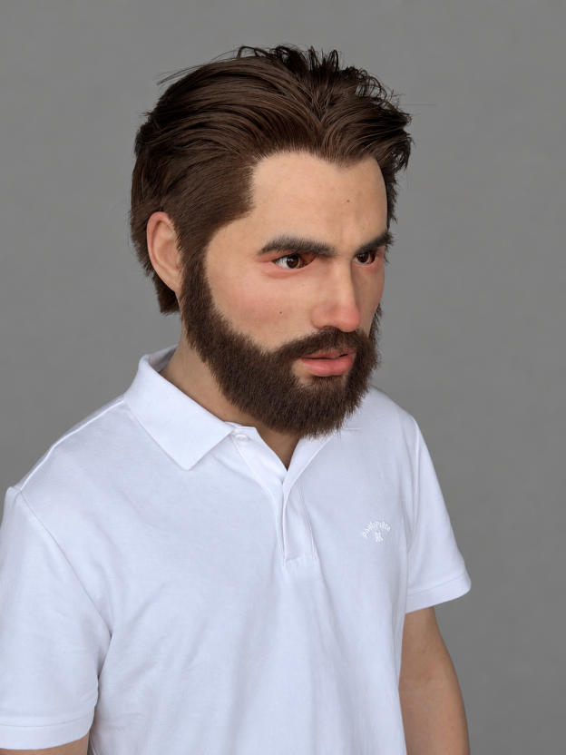 High-Quality, Realistic Silicone Mask of a Handsome Brown-Skinned Western Man