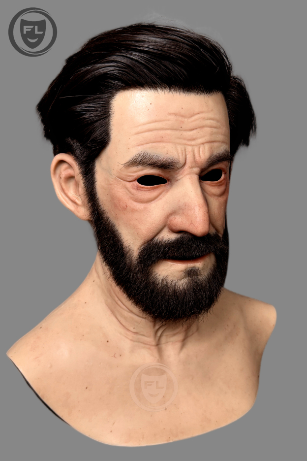 Babylon silicone mask side profile with beard