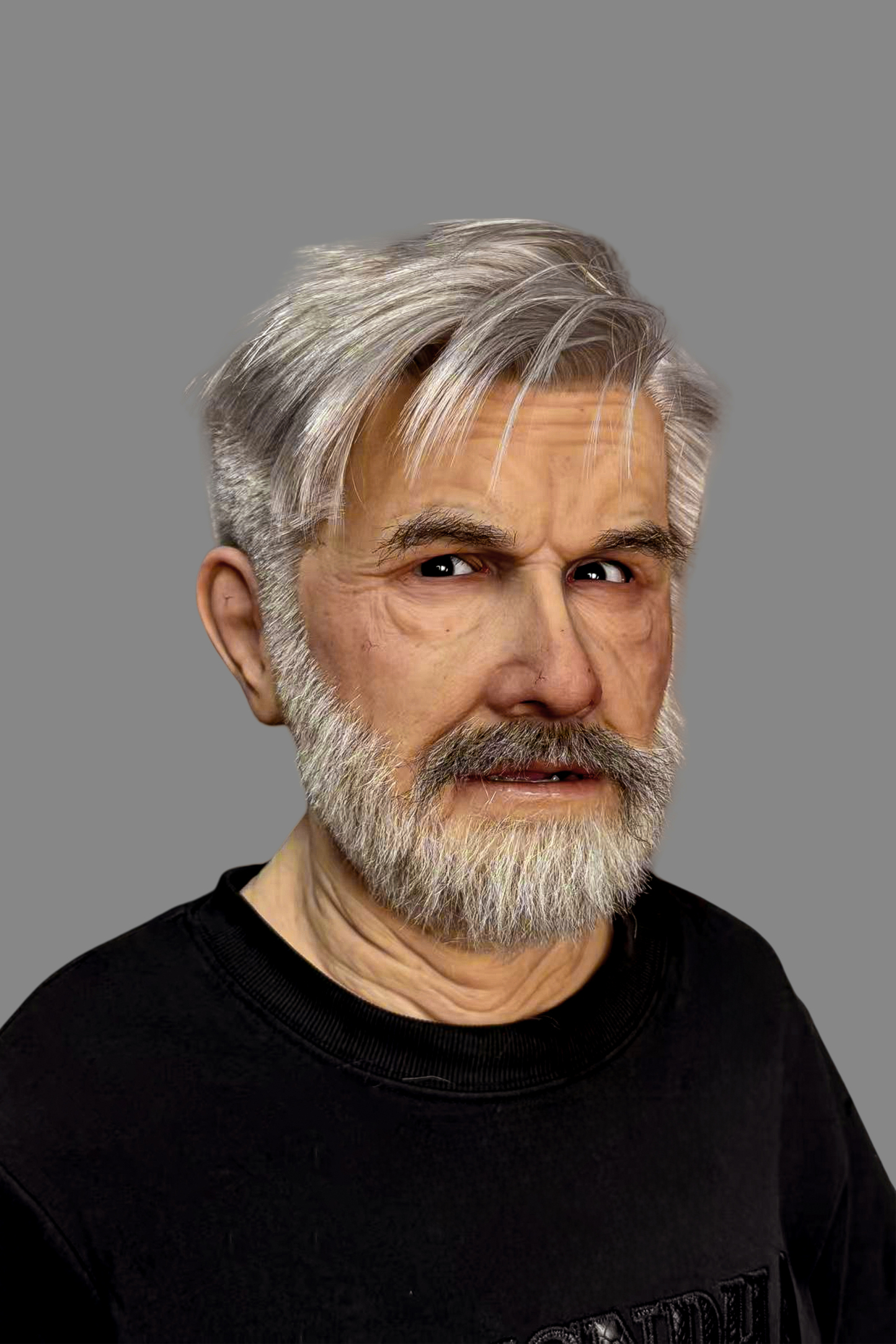 Ente Ultra Realistic Elderly Male Silicone Mask – Full Head Cosplay & Film Prop