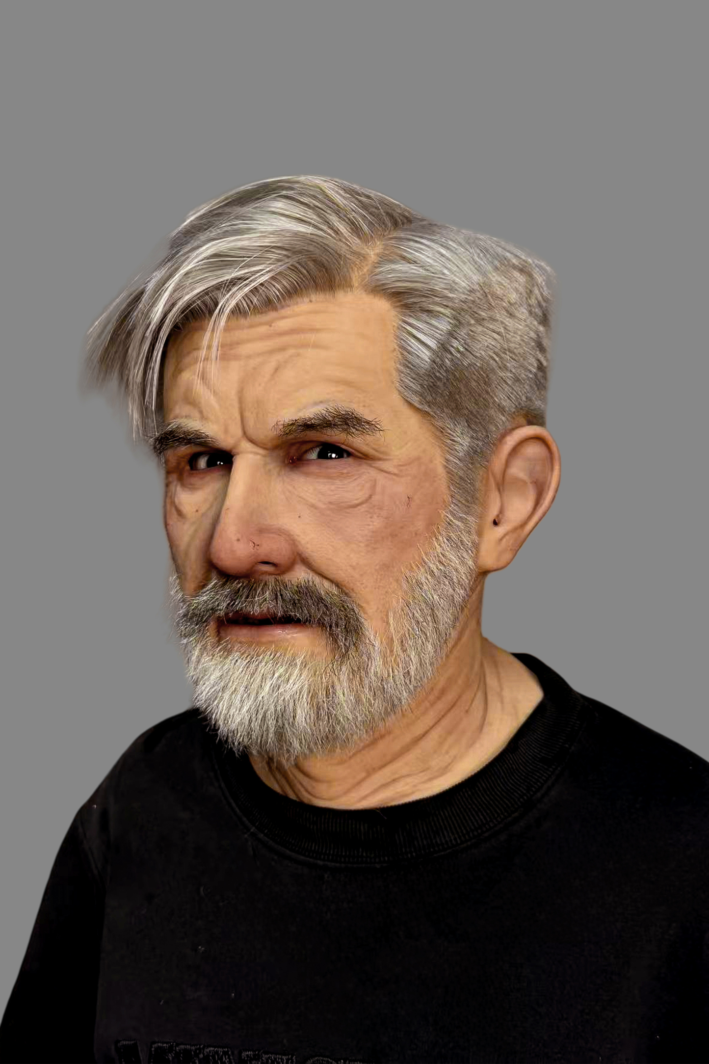 Ente Ultra Realistic Elderly Male Silicone Mask – Full Head Cosplay & Film Prop