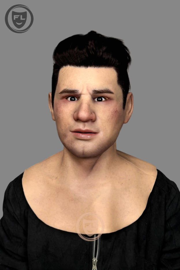 John silicone mask front view realistic male face