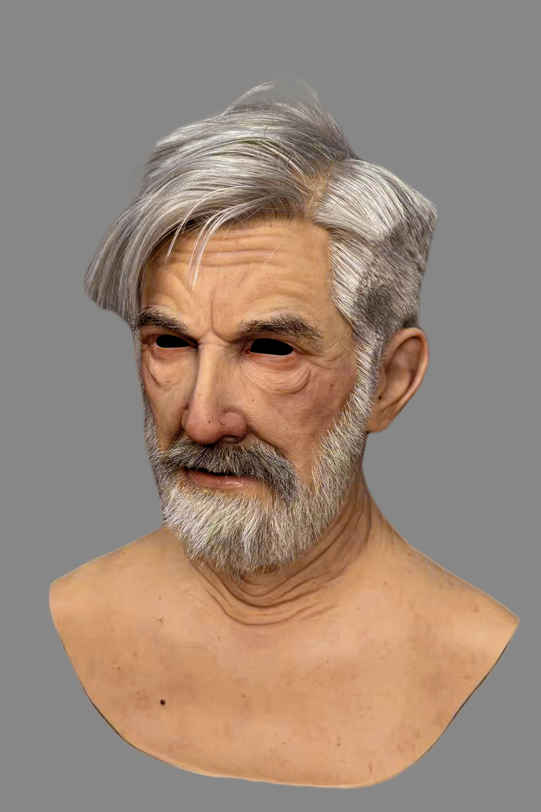 Ente Ultra Realistic Elderly Male Silicone Mask – Full Head Cosplay & Film Prop