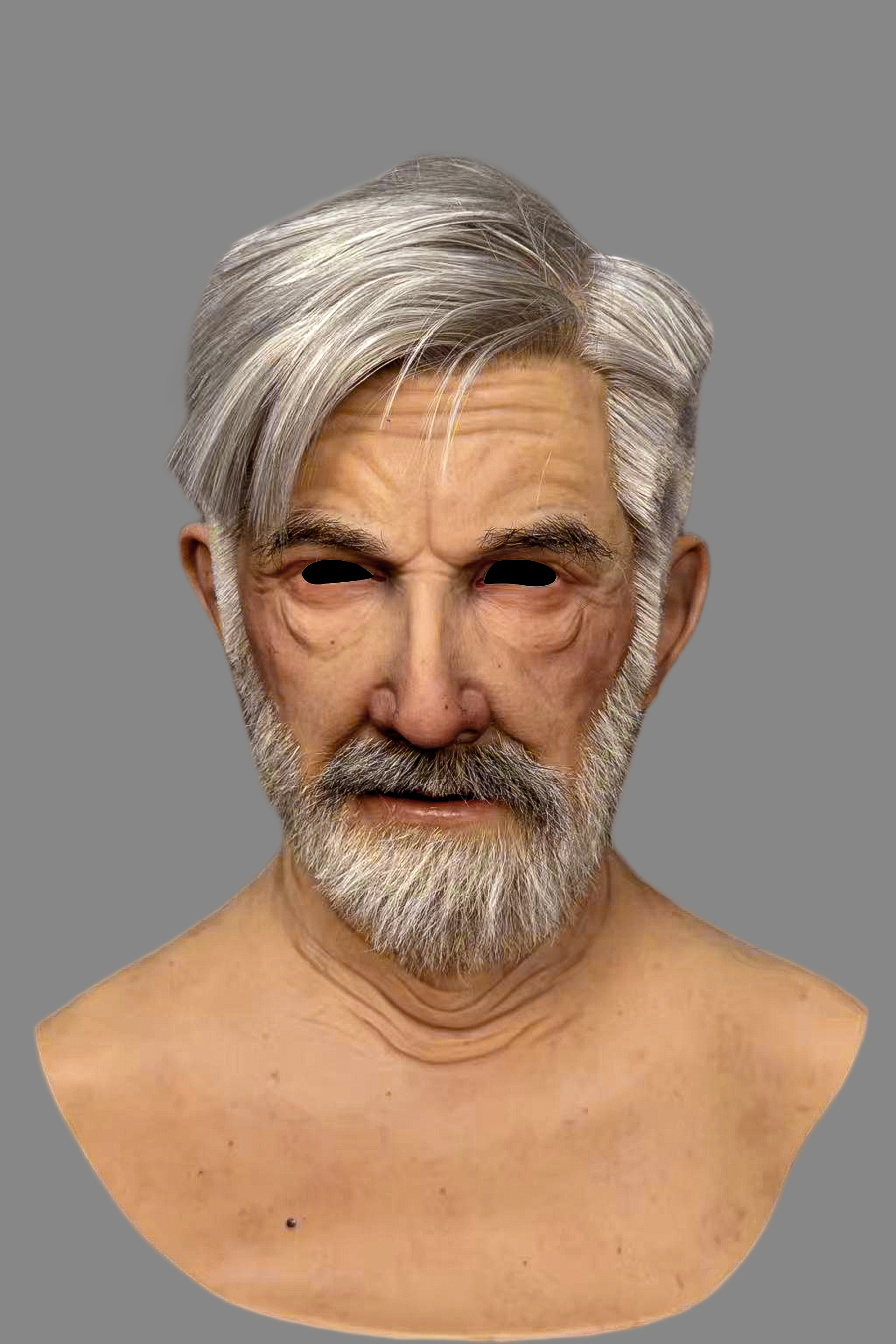 Ente Ultra Realistic Elderly Male Silicone Mask – Full Head Cosplay & Film Prop