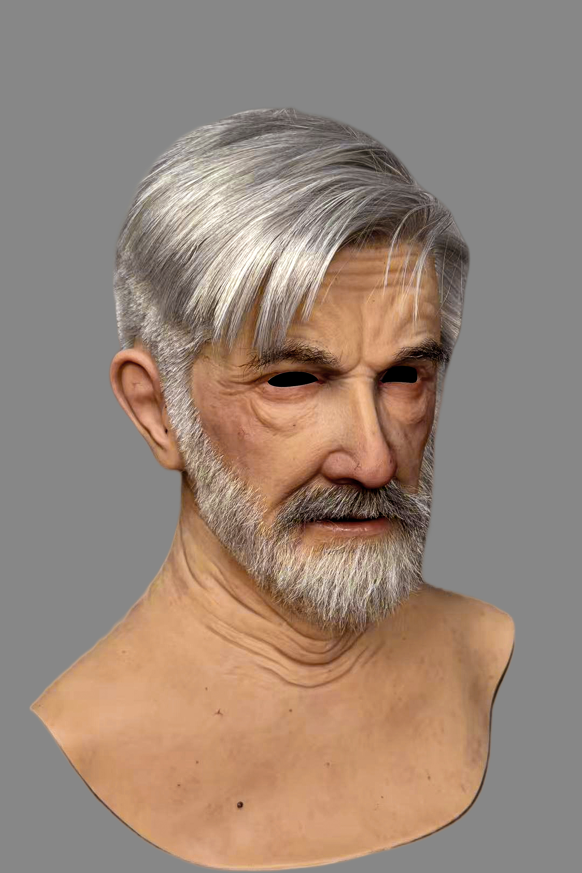 Ente Ultra Realistic Elderly Male Silicone Mask – Full Head Cosplay & Film Prop