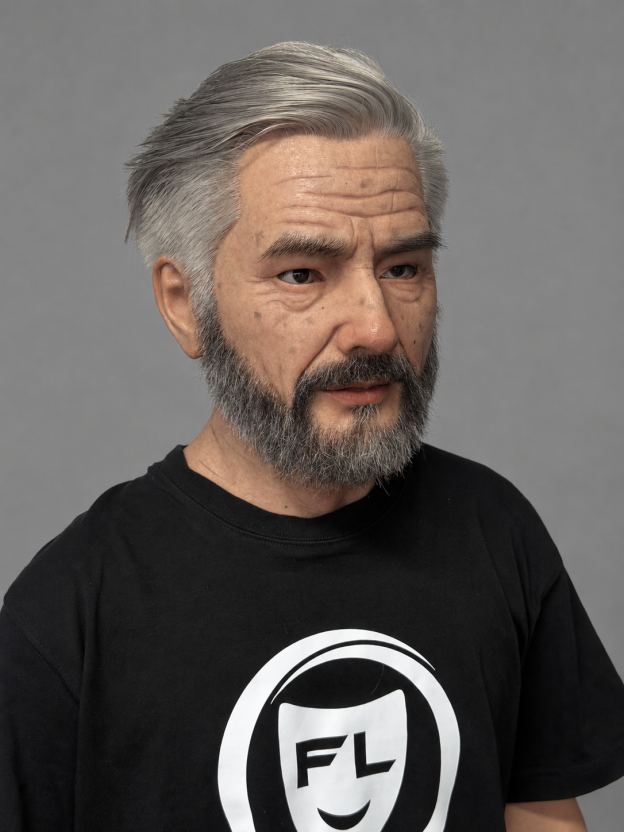 Realistic Silicone Mask of an Elderly Man for Film and Television Roles