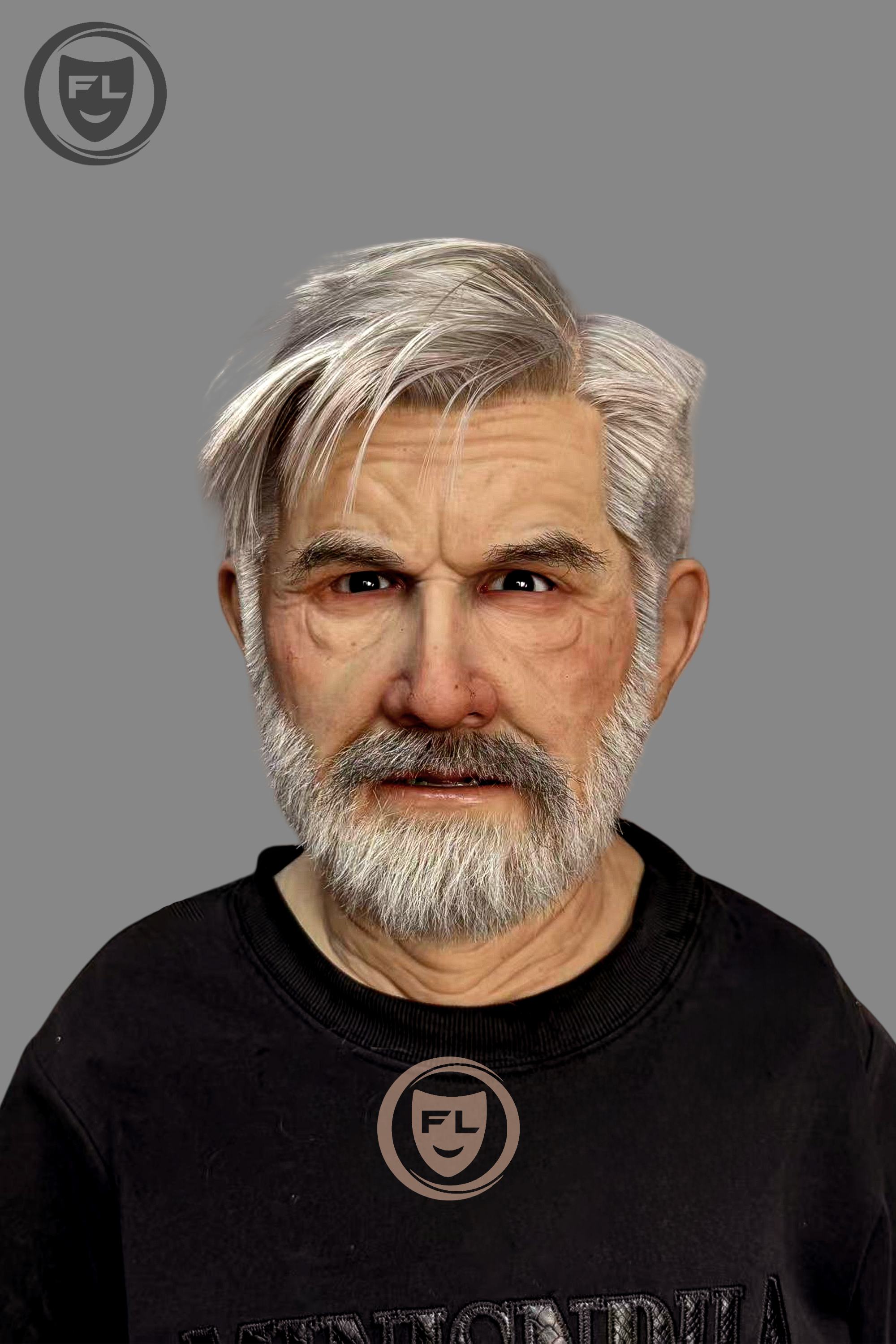 Ente Ultra Realistic Elderly Male Silicone Mask – Full Head Cosplay & Film Prop