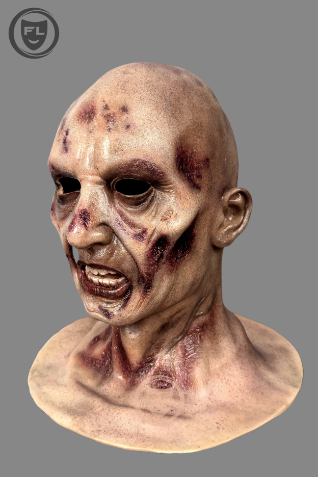 Undead horror silicone mask close view
