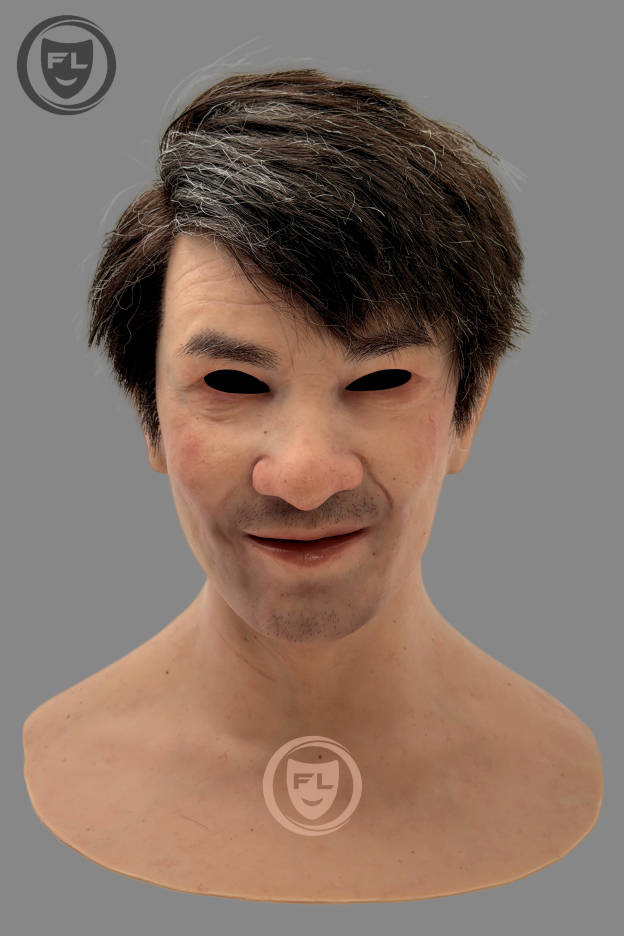 Young male silicone mask realistic facial details
