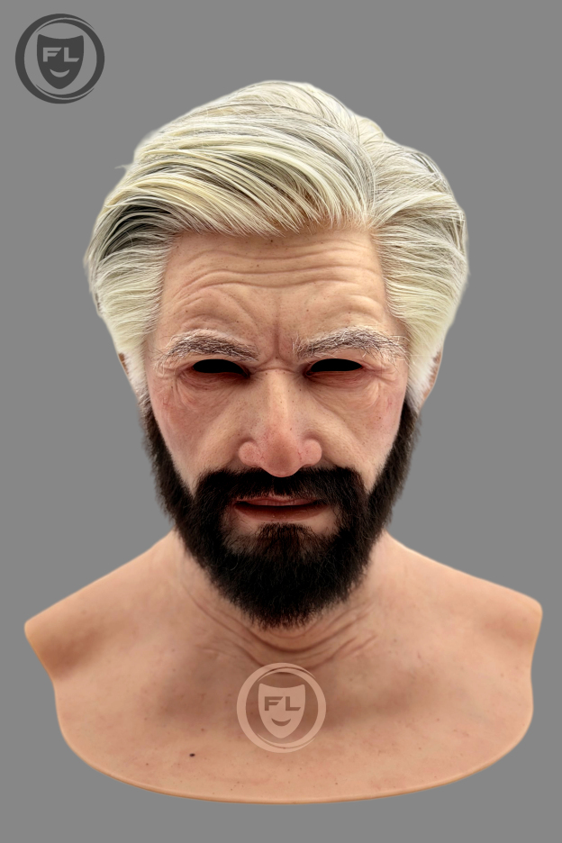 Ultra Realistic Silicone Mask with Hair and Beard Full Head Old Man Cosplay Mask