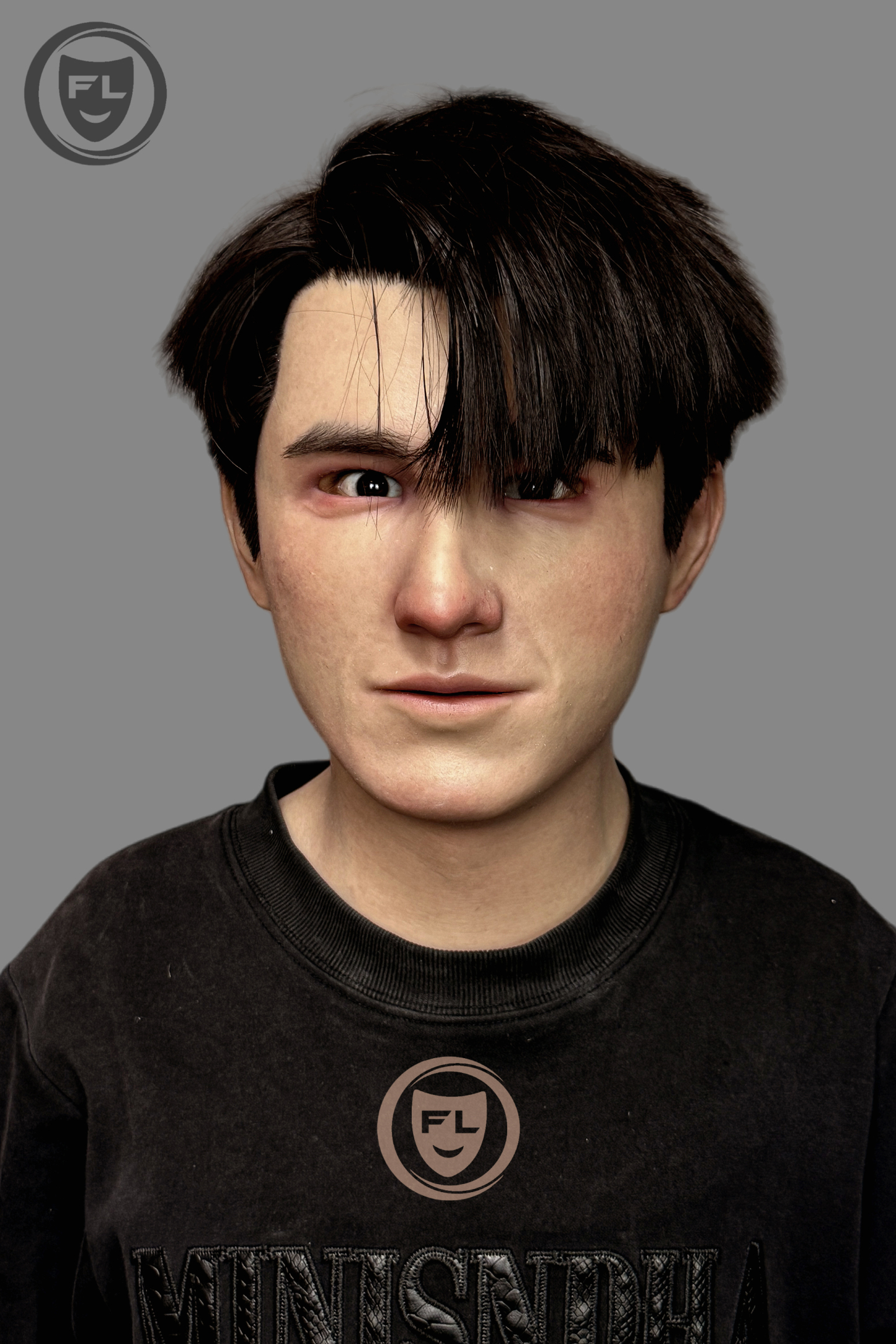Hyper-Realistic  Male Silicone Mask - Young Handsome Guy with Black Hair
