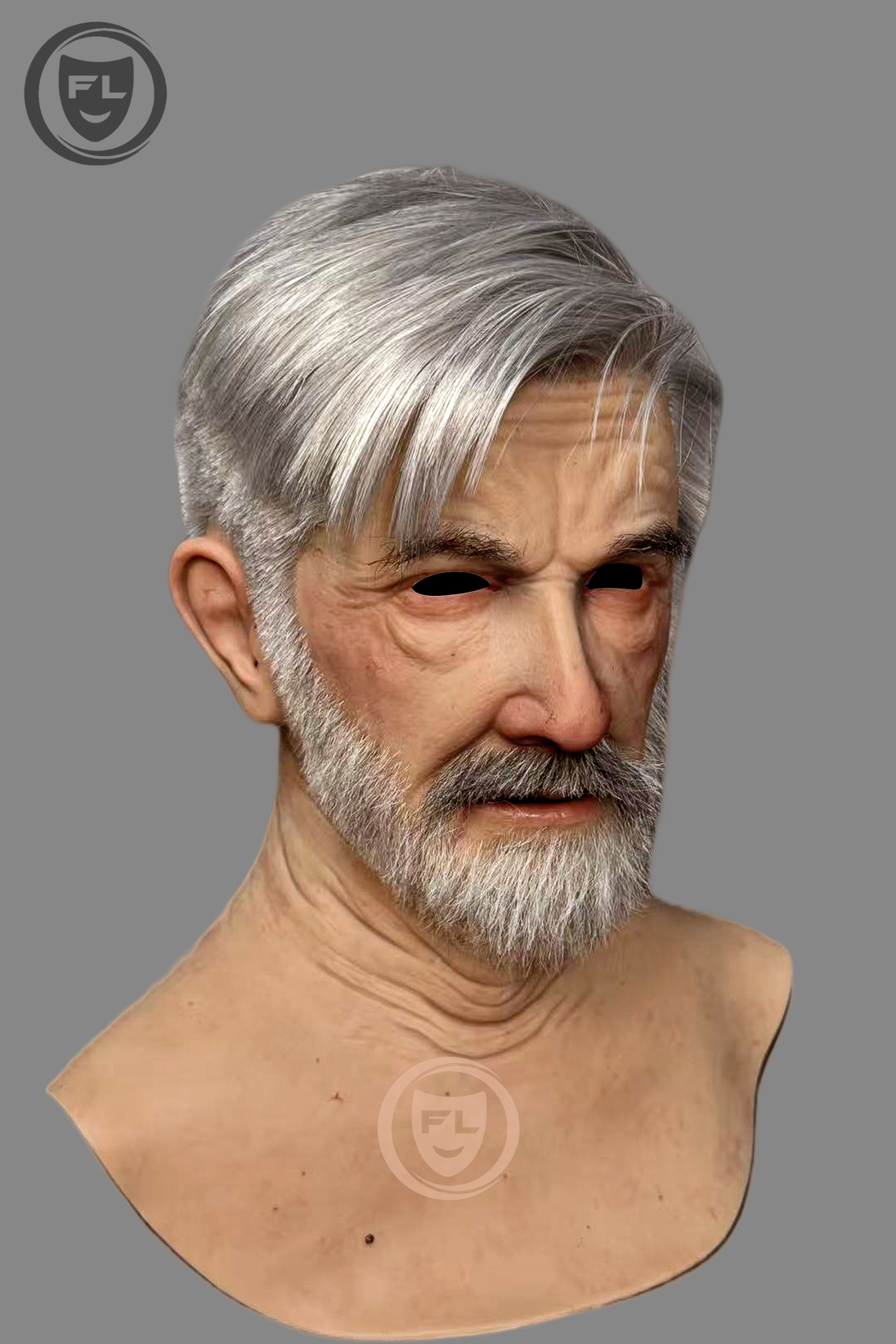 Ente Ultra Realistic Elderly Male Silicone Mask – Full Head Cosplay & Film Prop