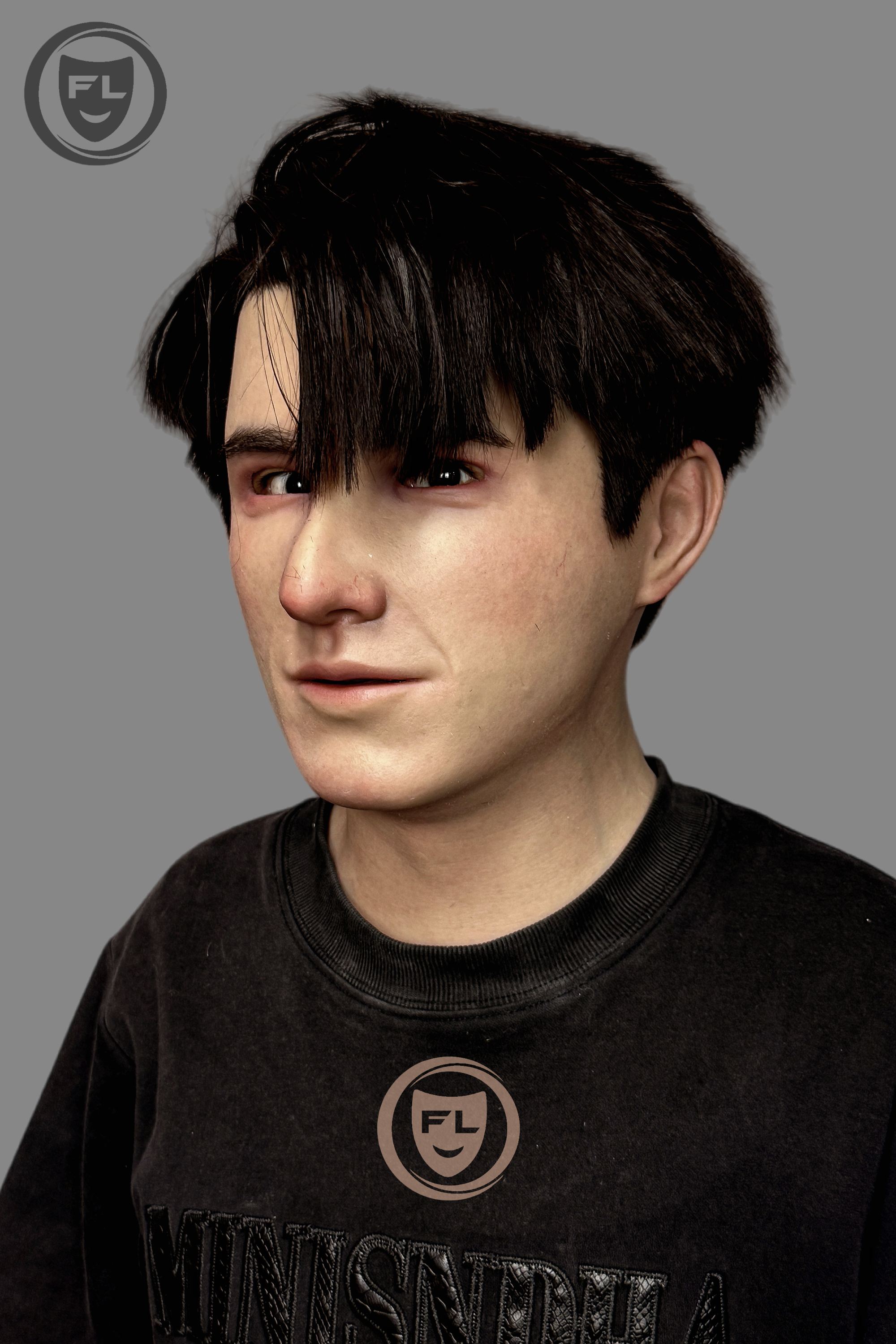 Hyper-Realistic  Male Silicone Mask - Young Handsome Guy with Black Hair