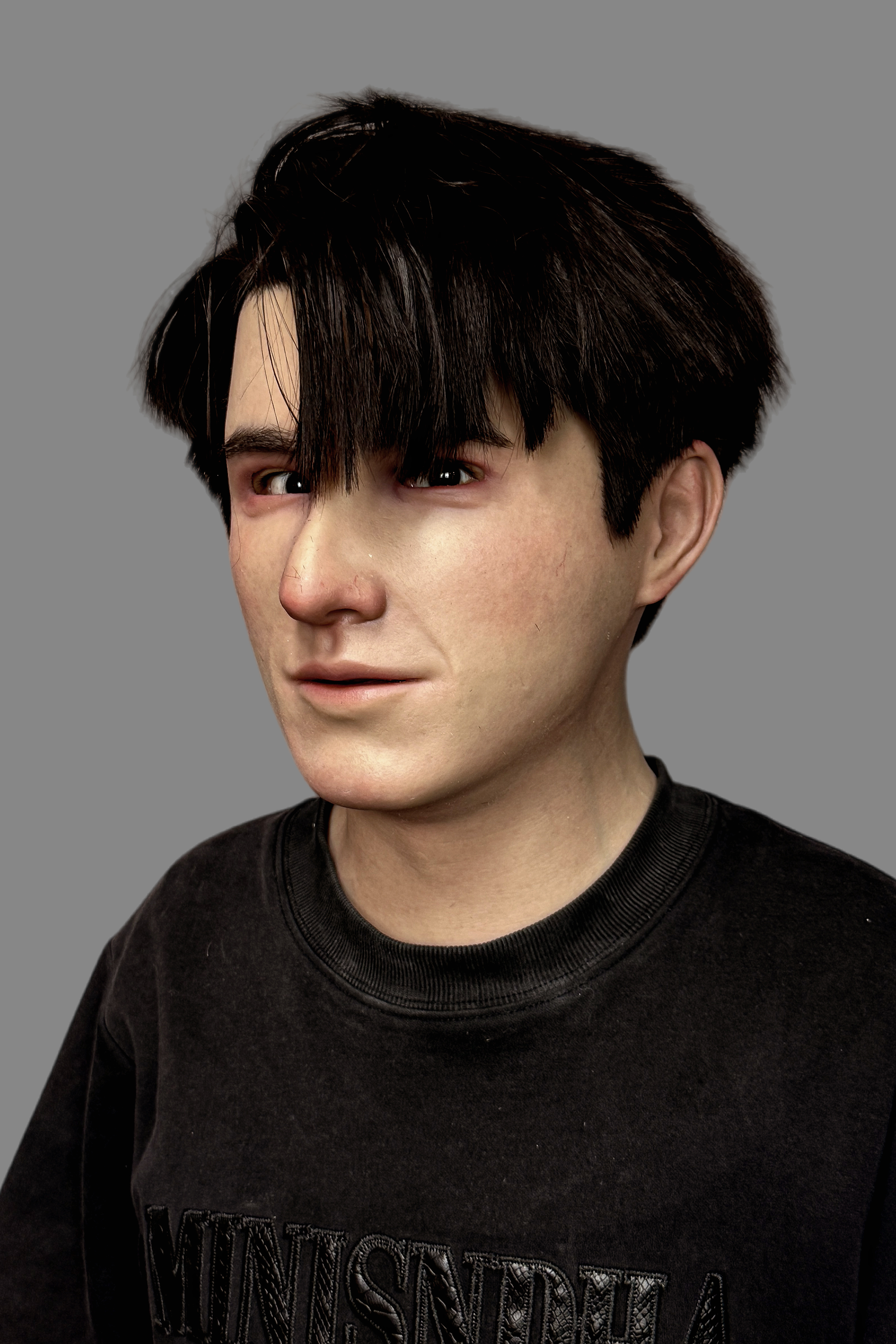 Hyper-Realistic  Male Silicone Mask - Young Handsome Guy with Black Hair