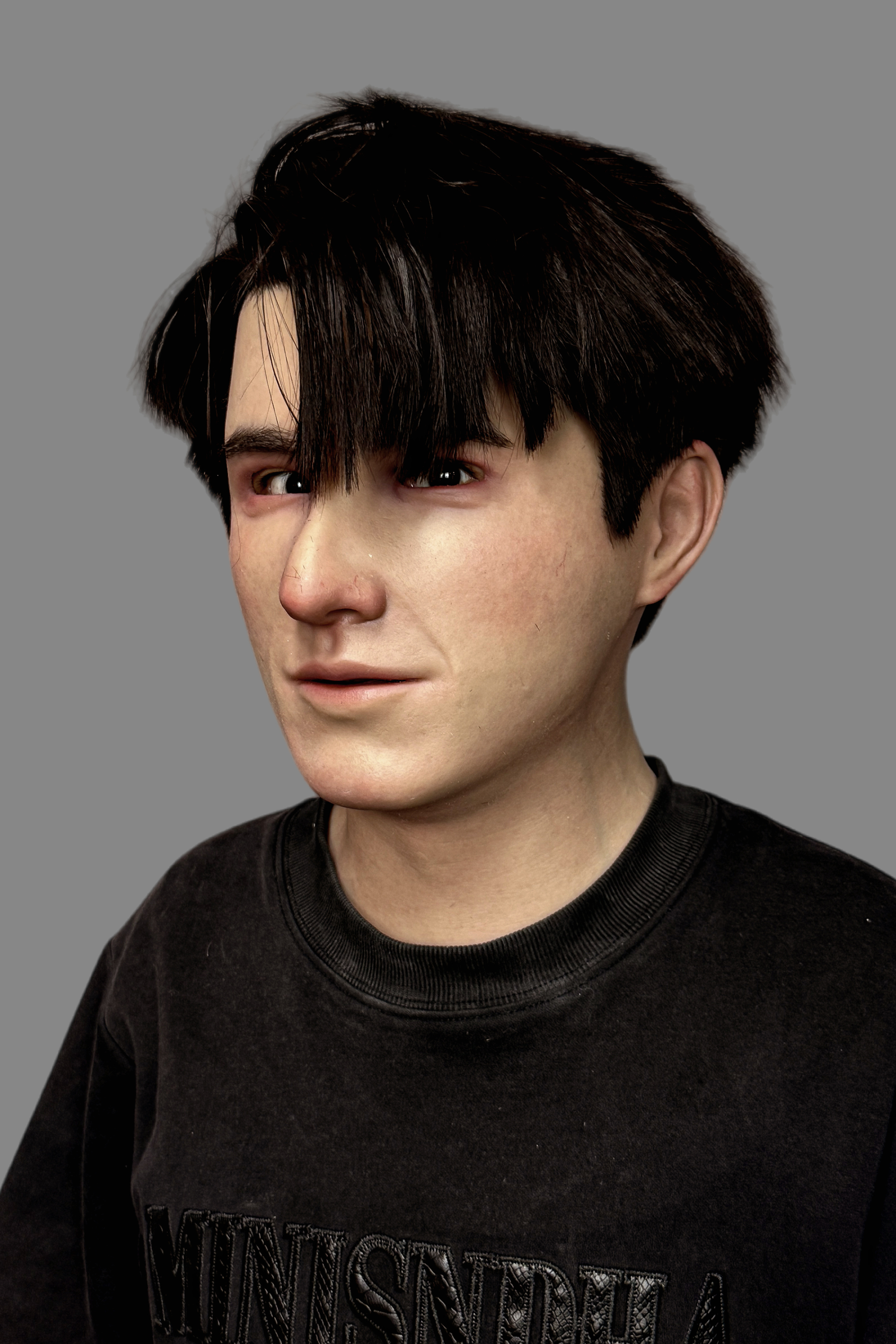 Hyper-Realistic  Male Silicone Mask - Young Handsome Guy with Black Hair