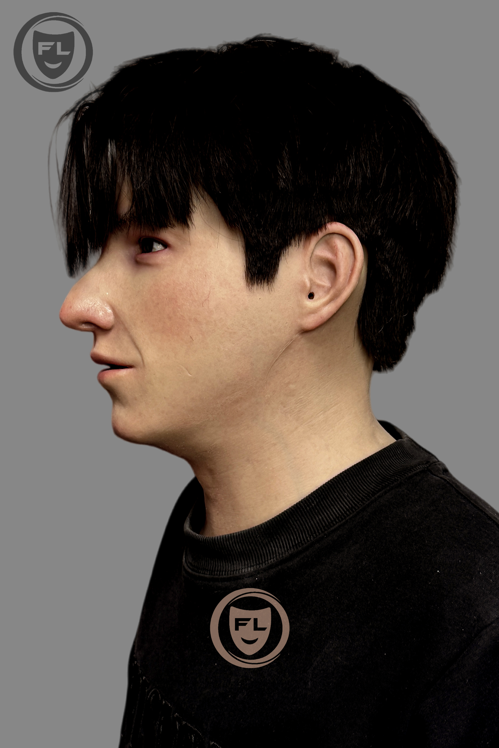 Hyper-Realistic  Male Silicone Mask - Young Handsome Guy with Black Hair