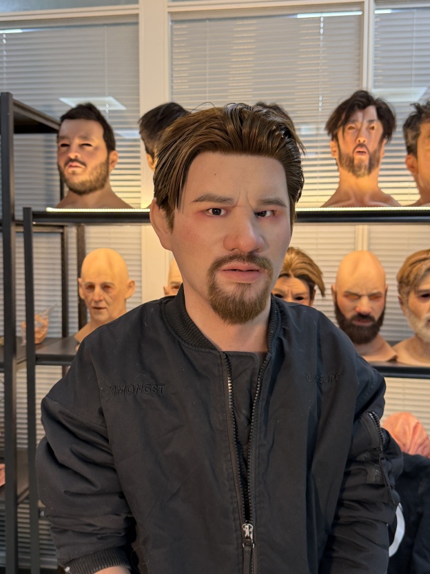 Lucas silicone mask side profile with beard