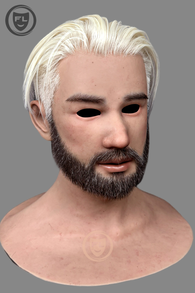Male silicone disguise mask side angle