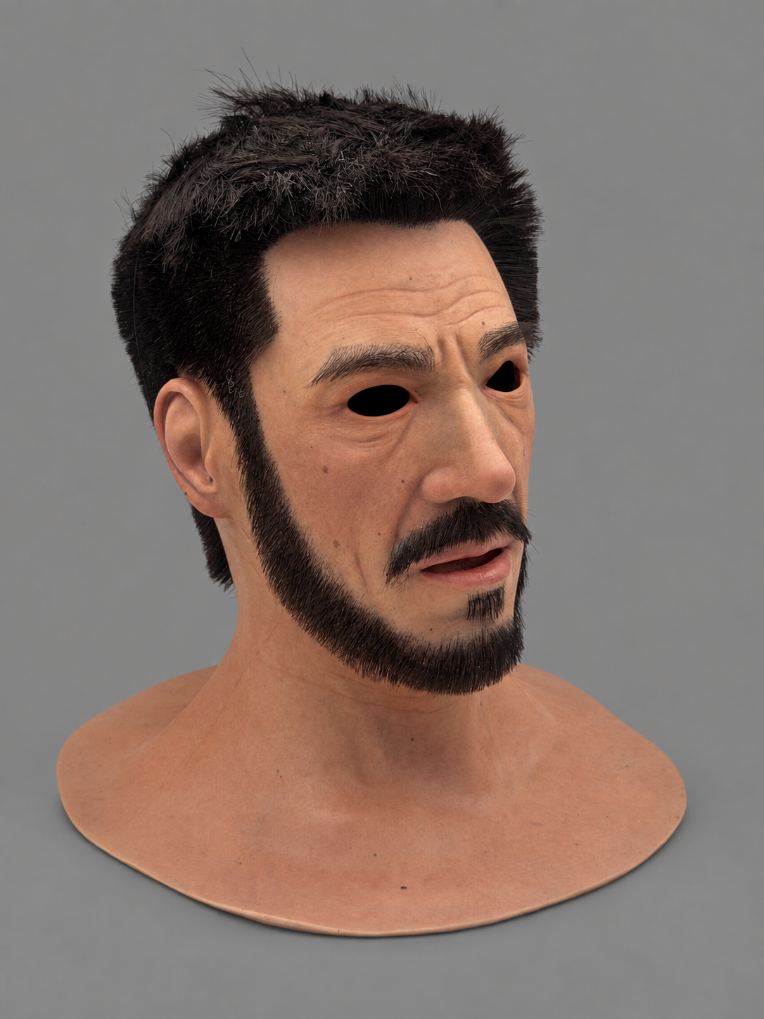 Realistic yellow-skinned silicone mask, middle-aged style