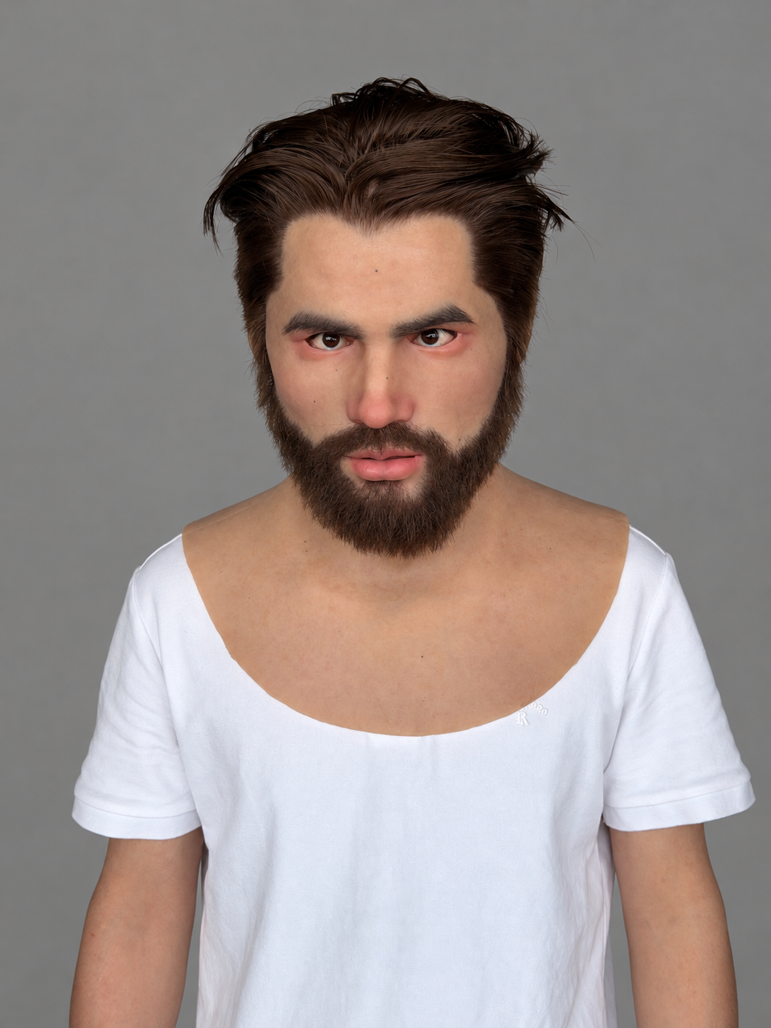 High-Quality, Realistic Silicone Mask of a Handsome Brown-Skinned Western Man