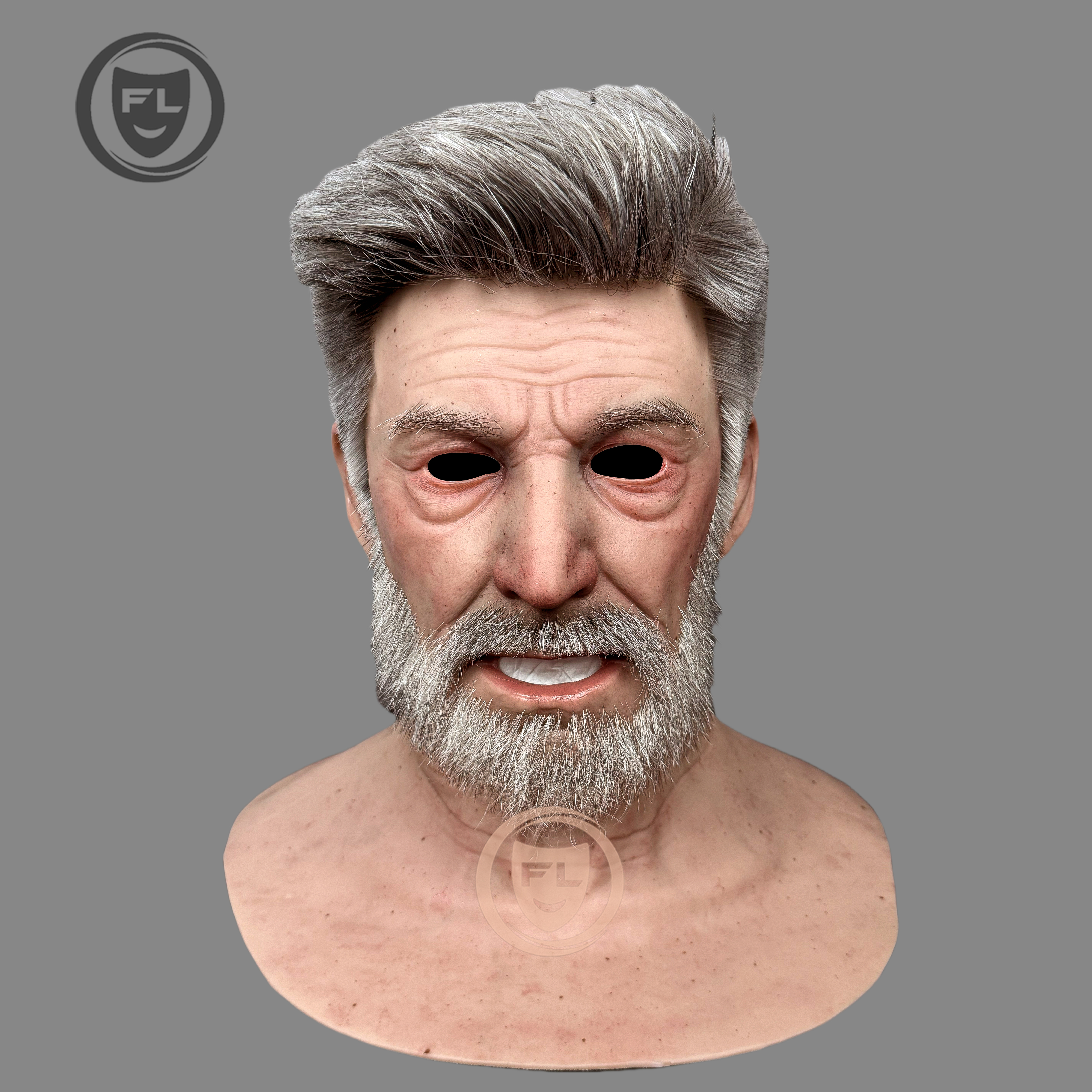 Full head old man silicone cosplay mask