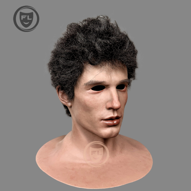 Ultra realistic male silicone mask side profile