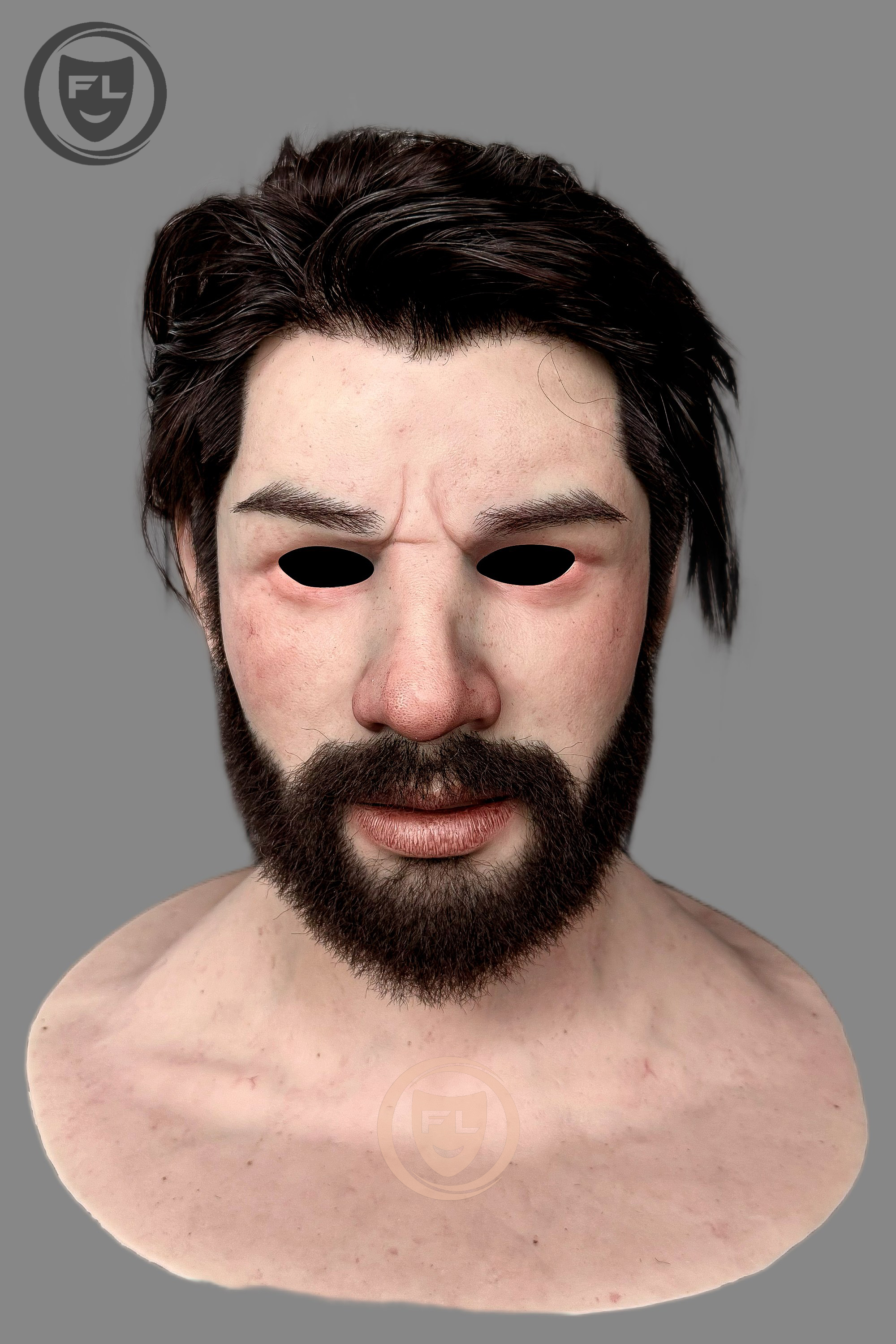 Jiamusi Ultra Realistic Silicone Mask – Full Head Male Prop for Cosplay & Halloween