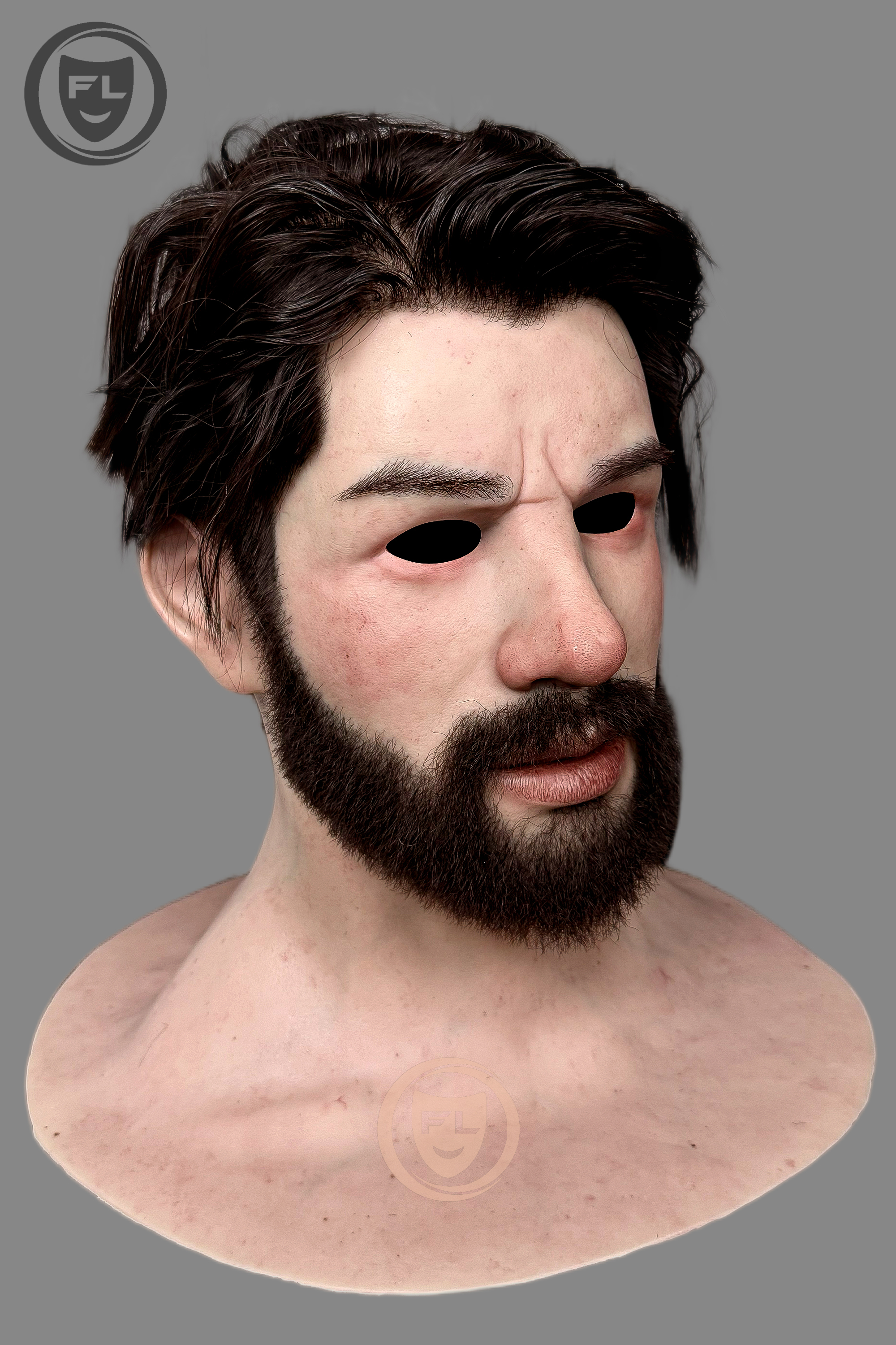 Jiamusi Ultra Realistic Silicone Mask – Full Head Male Prop for Cosplay & Halloween