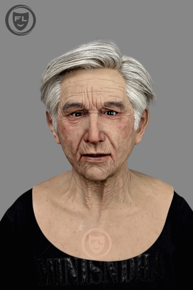 Victor silicone mask front view realistic old man face
