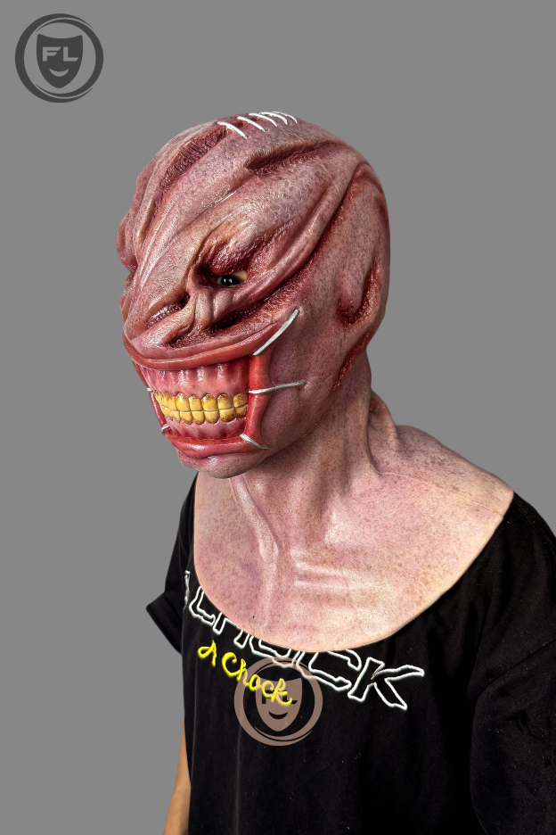 Horror alien silicone mask side view