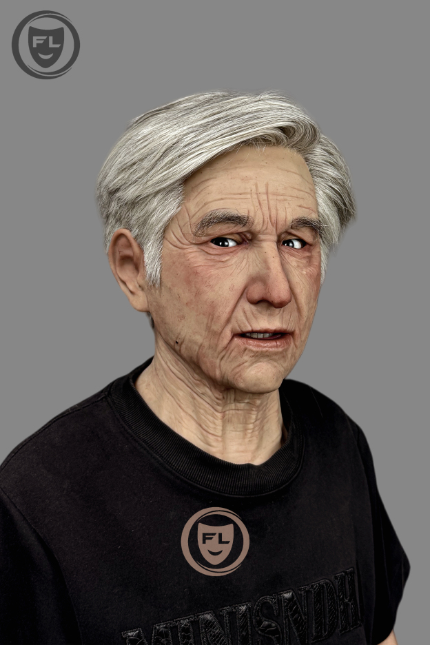 Old man disguise silicone mask realistic look