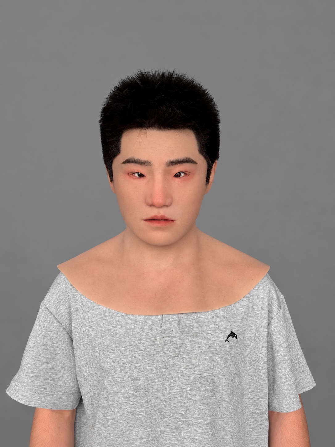 Realistic Silicone Mask of a Young Boy with Asian Features