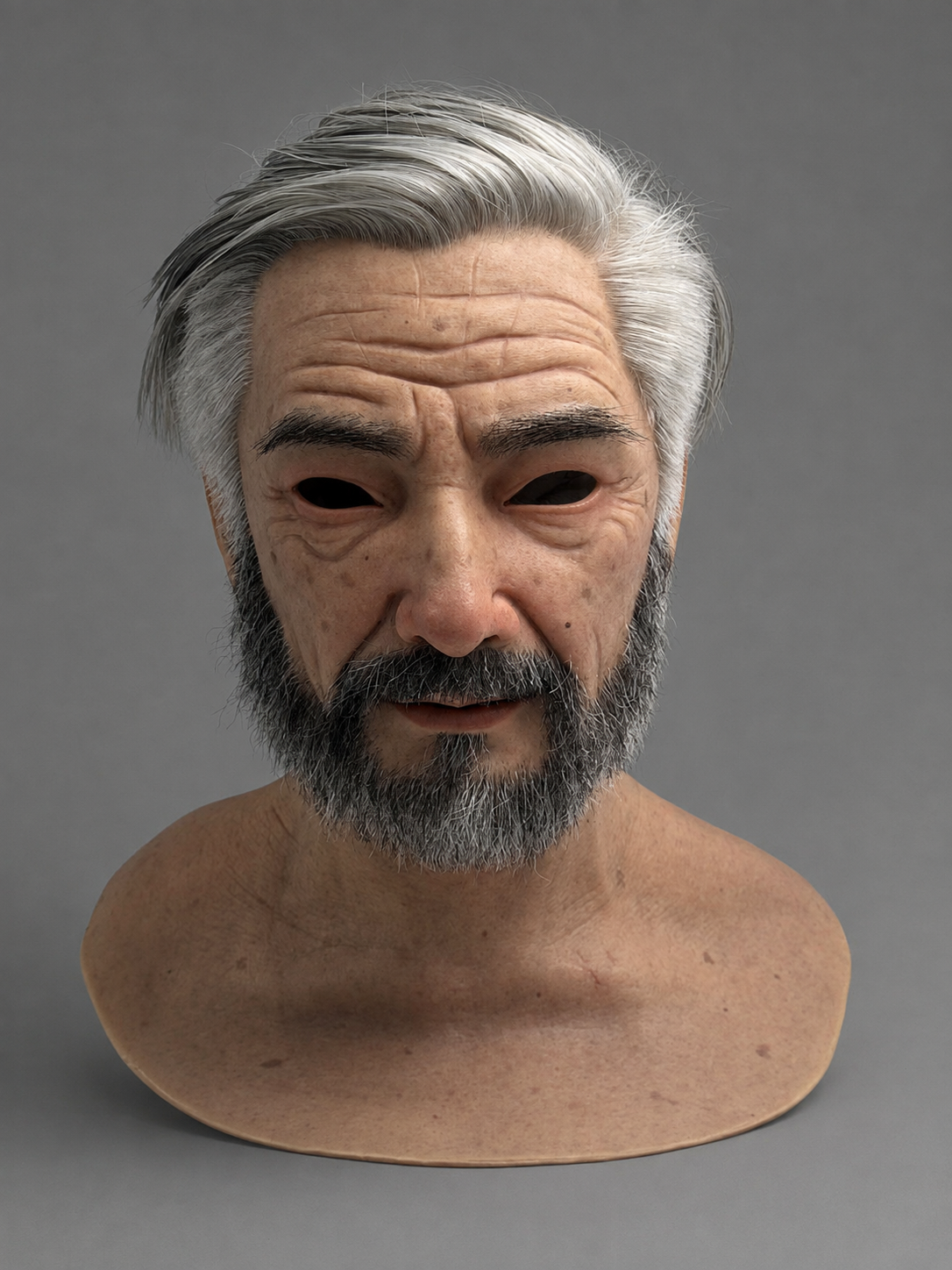 Realistic Silicone Mask of an Elderly Man for Film and Television Roles