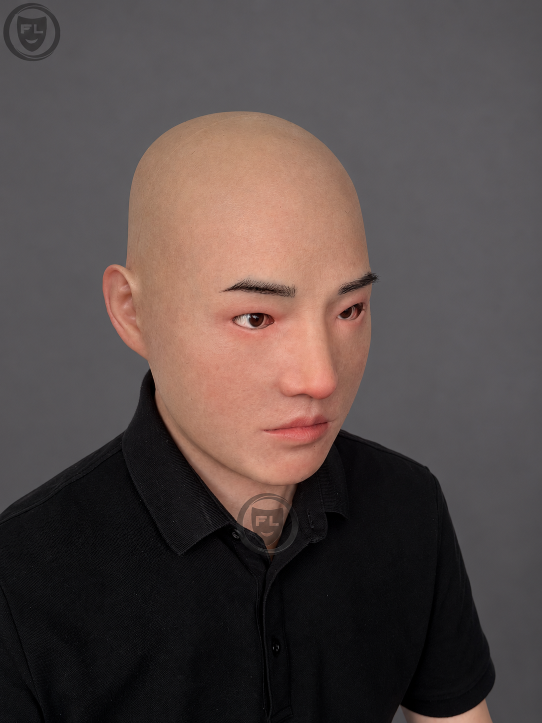 Realistic Silicone Mask Featuring a Handsome, Well-Behaved Asian Face