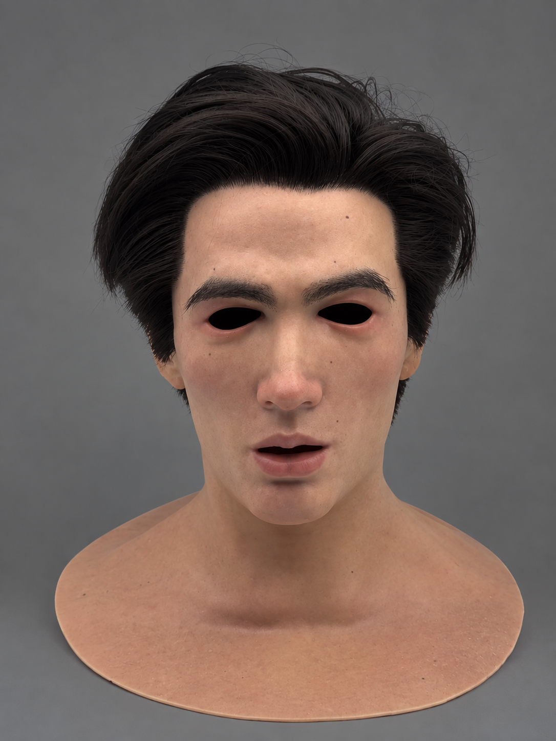 Realistic silicone masks featuring Western-style faces and hairstyles