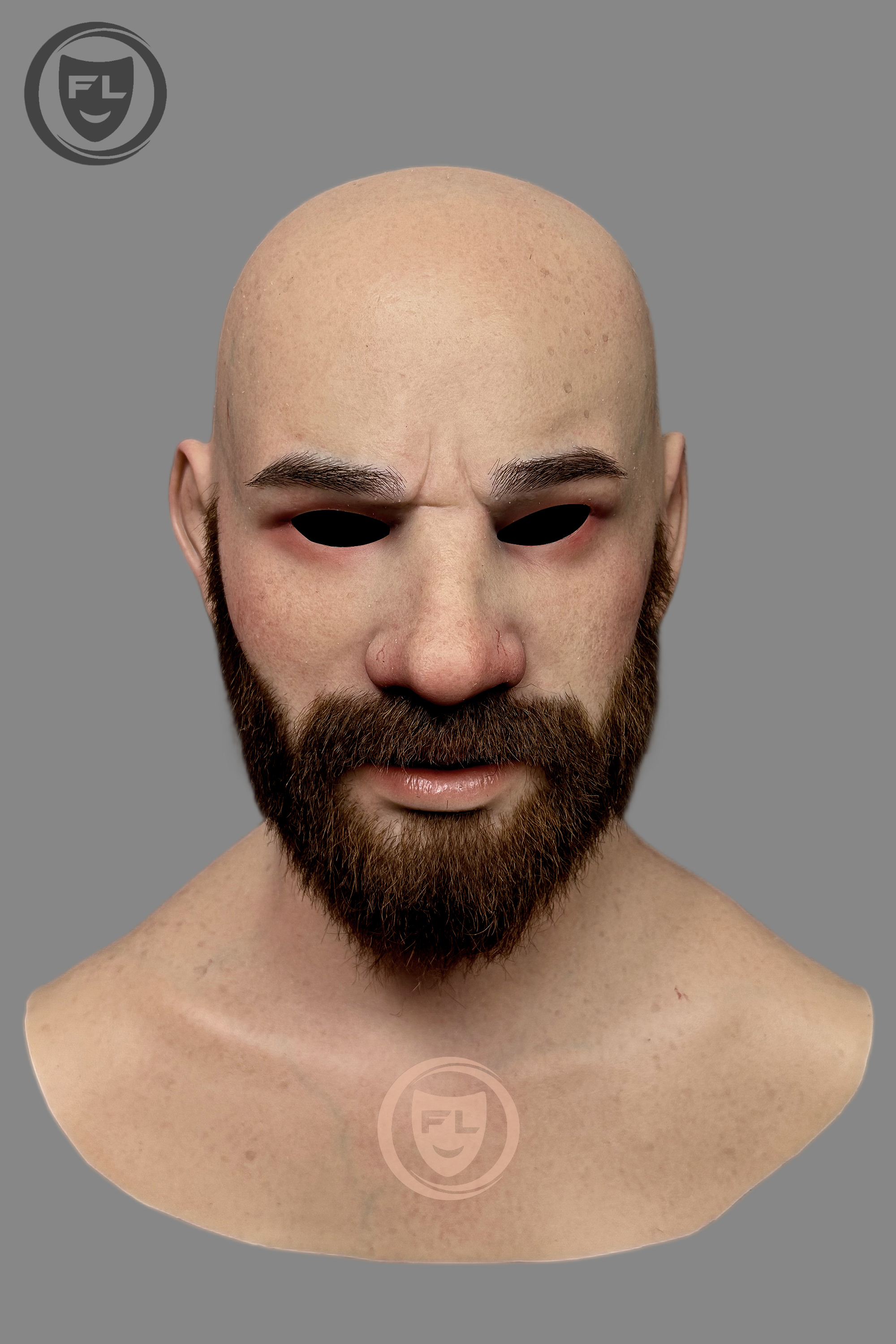 Realistic Arthur silicone mask facial details