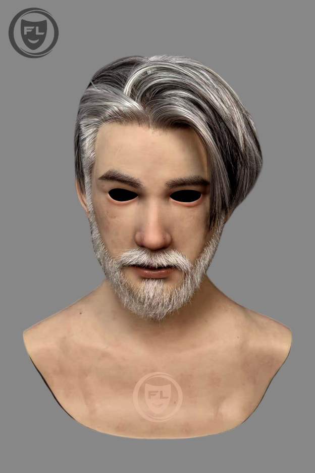 Realistic male silicone mask portrait