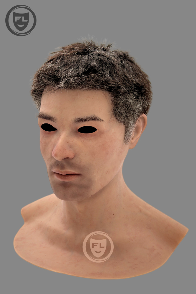 Realistic short hair silicone mask for cosplay