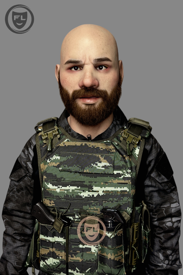 Arthur silicone mask military cosplay style