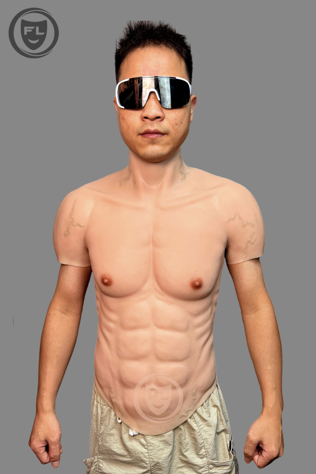 Full body silicone muscle costume front