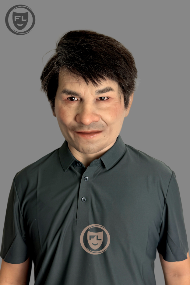 Full head male silicone mask front view