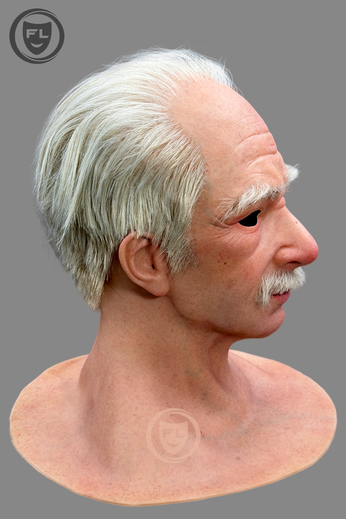 Realistic Elderly Silicone Mask – Full Head Old Man Disguise