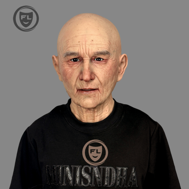 Realistic elderly silicone mask for film and cosplay
