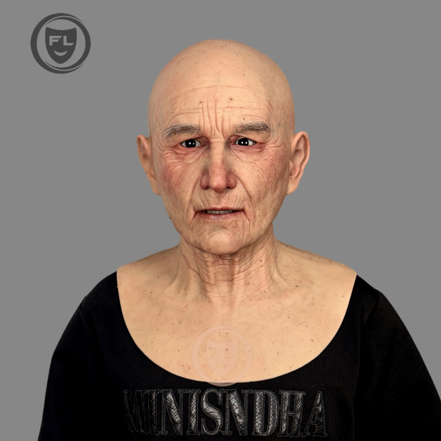 Abby realistic elderly silicone mask front view