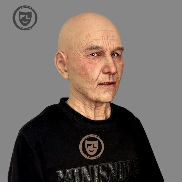 Full head realistic old woman disguise mask