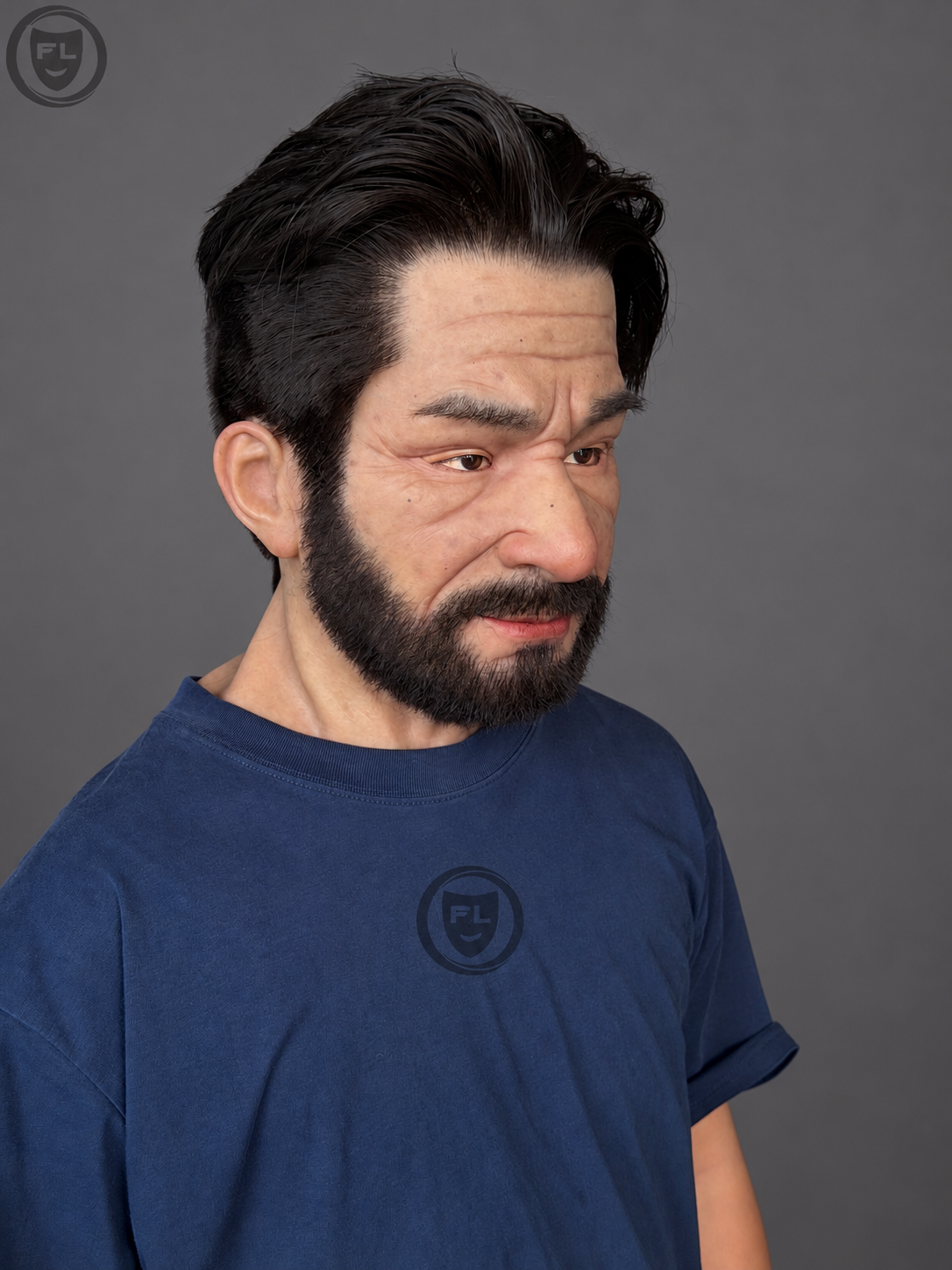 Textured Silicone Mask for Men, Realistic Silicone Mask of a Middle-Aged Man