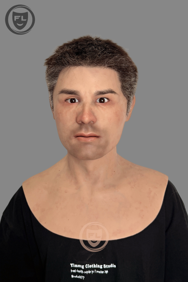Realistic male silicone mask with short hair