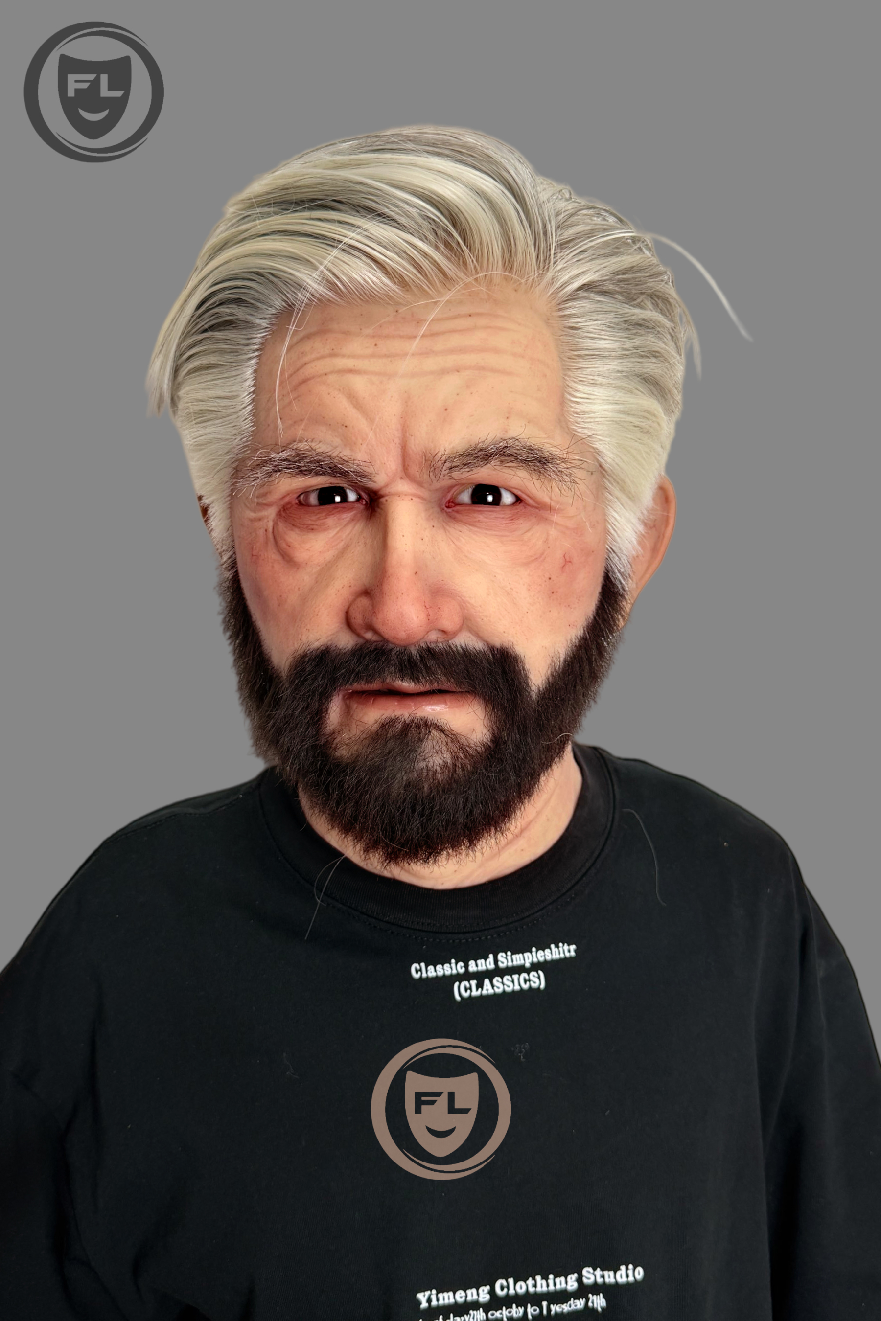 Ultra Realistic Silicone Mask with Hair and Beard Full Head Old Man Cosplay Mask