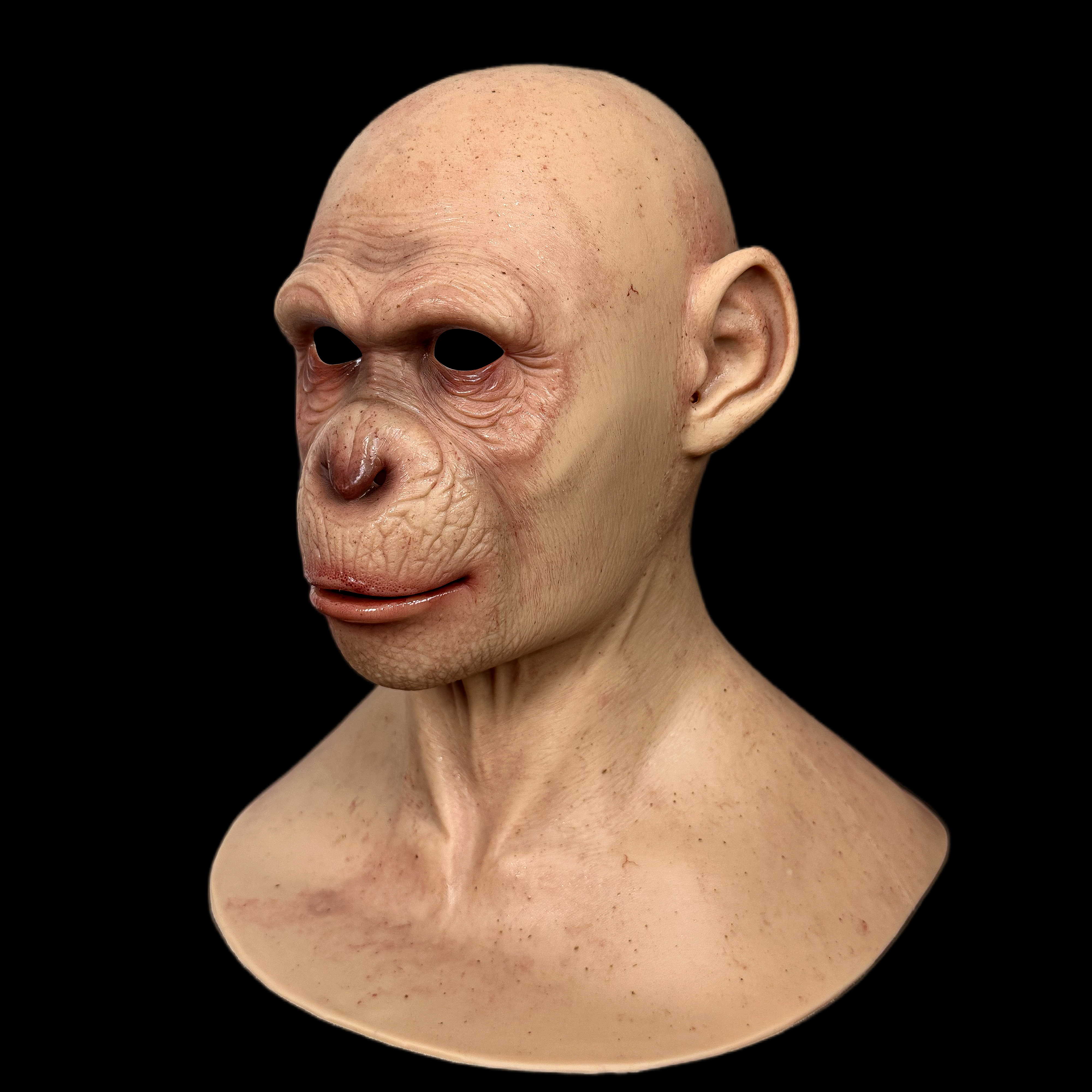 Human-Monkey Hybrid Creature Silicone Mask - Half Face SFX Makeup/Cosplay/Halloween Costume