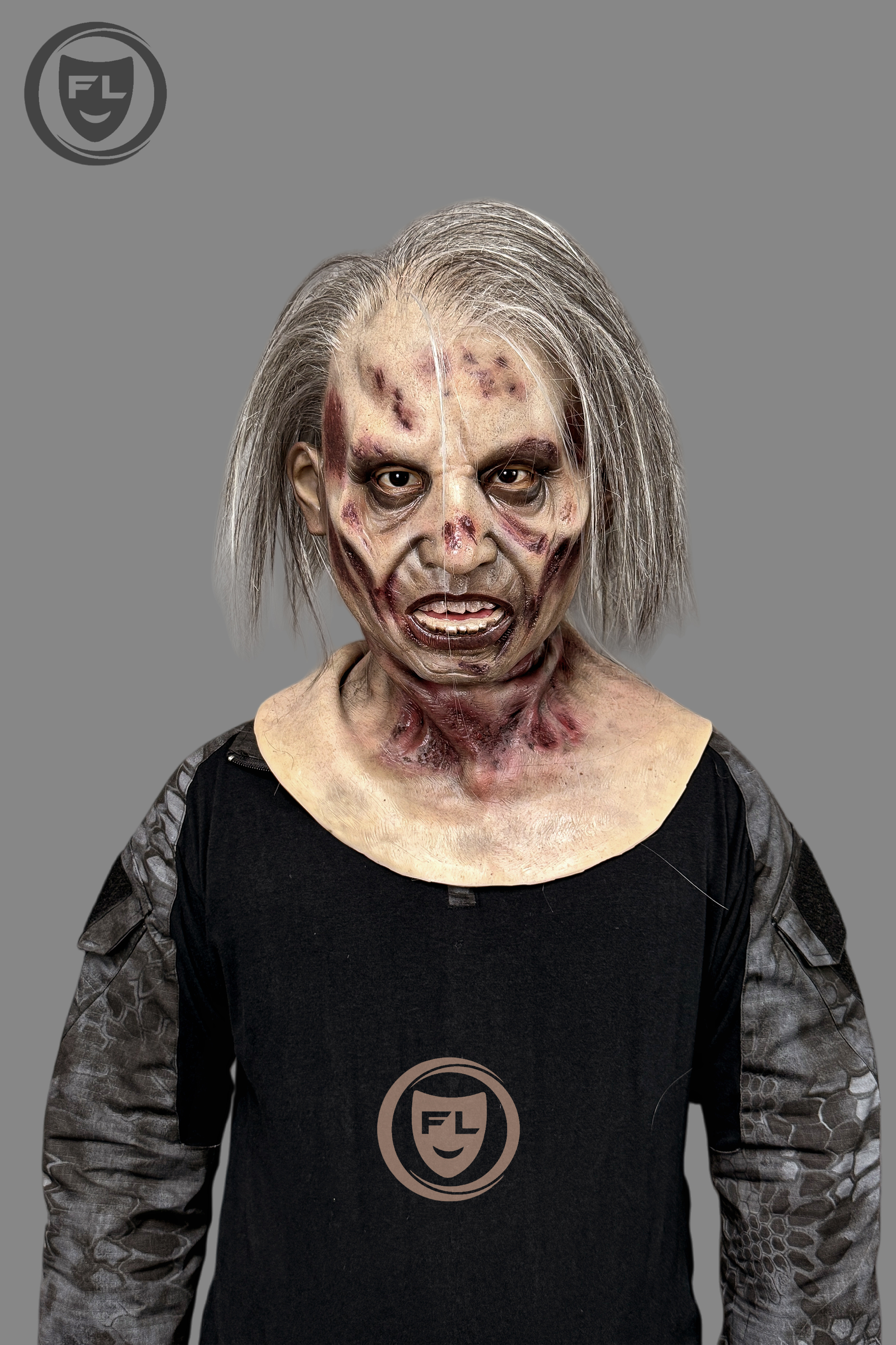 Hyper-Realistic Zombie Soldier Silicone Mask - Full Face Halloween Cosplay Horror Mask
